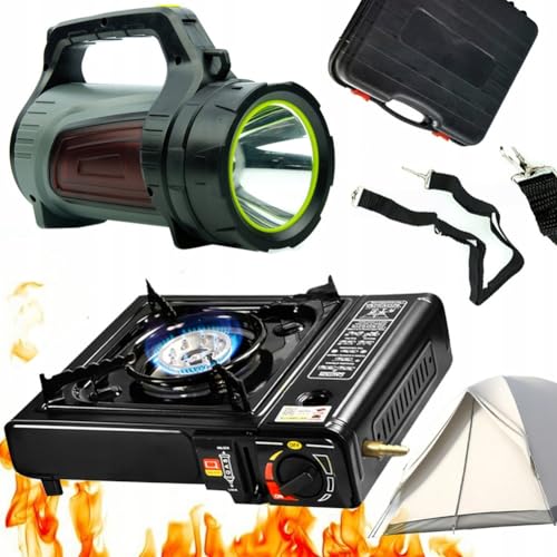 Rosfix Set Campingkocher 2-in-1 mit Koffer + LED-Strahler Bilbo Baggins – Piezozündung, Powerbank, 800 m Reichweite | Outdoor, Festival, Notfall | Campingausrüstung Rosfix Set Campingkocher 2-in-1 mit Koffer + LED-Strahler Bilbo Baggins – Piezozündung, Powerbank, 800 m Reichweite | Outdoor, Festival, Notfall | Campingausrüstung von Rosfix