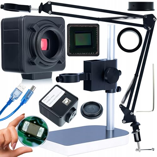 Rosfix Set Mikroskoparm ODM-180X + Plattform ODM-100X + Kamera KMCP-HDMI-USB 5MP – Verstellbar & Stabil | C-Mount | USB & HDMI | Zubehör für Digitale Mikroskope von Rosfix