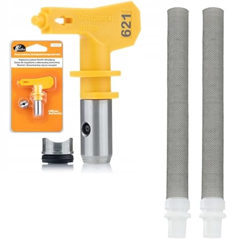 Rosfix Set Ultra Spray 621 – Sprühdüse 30 cm + 2X Filter 60 Mesh | Für Hochdruck-Farbspritzgeräte | Präzise & Langlebig | Ersatzteil für Farbspritzgerät Graco, Wagner, Titan von Rosfix