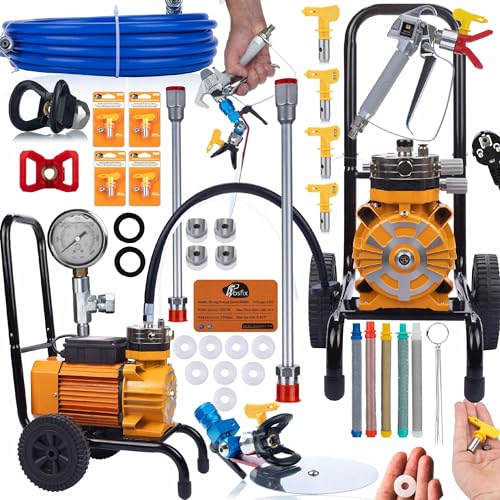 Rosfix Strong Orange Storm SOS03 - Hydrodynamisches Farbspritzgerät | 3500W | 18L/Min | Inkl. PACK-MAX3 Malerzubehör | Profi-Airless-Technologie für Wandfarben, Lacke & Lasuren von Rosfix