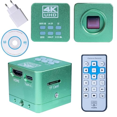 Scutum Green PRO KMSGP-HDMI-USB – Mikroskopkamera 4K 16MP mit HDMI & USB-C | Sony IMX223 Sensor, HDR, 7X Zoom | Für Labor, Industrie, Bildung | C-Mount Digitalkamera von Rosfix