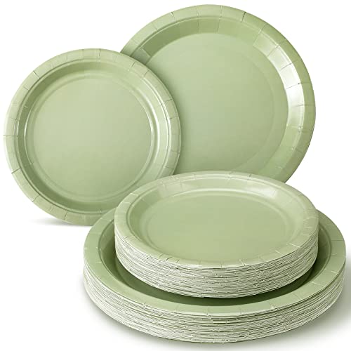 Roshtia 100 Teller Pack Salbeigrün Einwegteller Salbeigrün Pappteller für Party Dessertteller Bulk 7 Zoll 9 Zoll Einweg-Pappteller Set Dekoration für Hochzeit Verlobung Brautdusche Roshtia 100 Teller Pack Salbeigrün Einwegteller Salbeigrün Pappteller für Party Dessertteller Bulk 7 Zoll 9 Zoll Einweg-Pappteller Set Dekoration für Hochzeit Verlobung Brautdusche von Roshtia