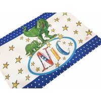 Tischset Dino, Einschulungsgeschenk , Pausenbrot Schule, Rosirosinchen von RosiRosinchen