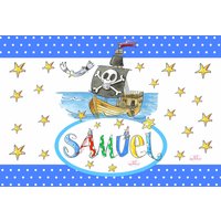 Tischset Piratenschiff, Einschulungsgeschenk , Pausenbrot Schule, Rosirosinchen von RosiRosinchen