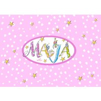 Tischset Punkte Sterne, Einschulungsgeschenk , Pausenbrot Schule, Rosirosinchen von RosiRosinchen