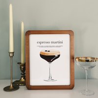 Espresso Martini Cocktail Kunstdruck, Martini, Bar Küche Dekor, Poster, Print von RosieFurrerDesign
