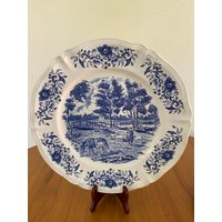 Set Von Zwei Antiken Derby Sarreguemines France 12-Zoll-Servierplatten von RosiesArmoireUS