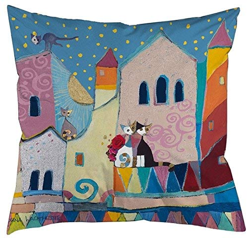Rosina Wachtmeister Kissenbezug Little Town 40x40cm von Rosina Wachtmeister