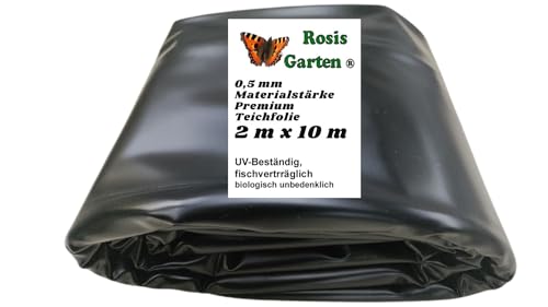 PVC Teichfolie 2 m x 10 m Stärke 0,5mm schwarz Teich Gartenteich Teich Teichbau von Rosis Garten