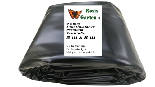 PVC Teichfolie 5 m x 8 m Stärke 0,5mm schwarz Teich Gartenteich Teich Teichbau PVC Teichfolie 5 m x 8 m Stärke 0,5mm schwarz Teich Gartenteich Teich Teichbau von Rosis Garten