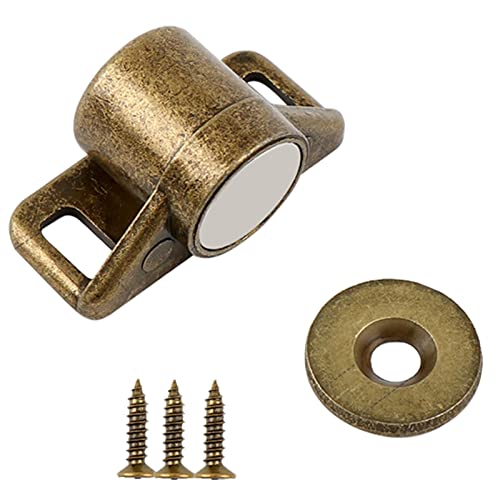 4 Stück Magnetschnäpper Schrank Türmagnet Schrankbeschläge, Tür Magnetverschluss, Rund Türverschluss Magnet Für Möbel Küchenschränke Schubladen Mit 4 Unterlegscheiben Und 12 Schrauben, Bronze von Rosixehird