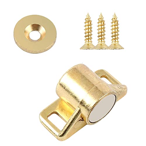 4 Stück Magnetschnäpper Schrank Türmagnet Schrankbeschläge, Tür Magnetverschluss, Rund Türverschluss Magnet Für Möbel Küchenschränke Schubladen Mit 4 Unterlegscheiben Und 12 Schrauben, Gold von Rosixehird