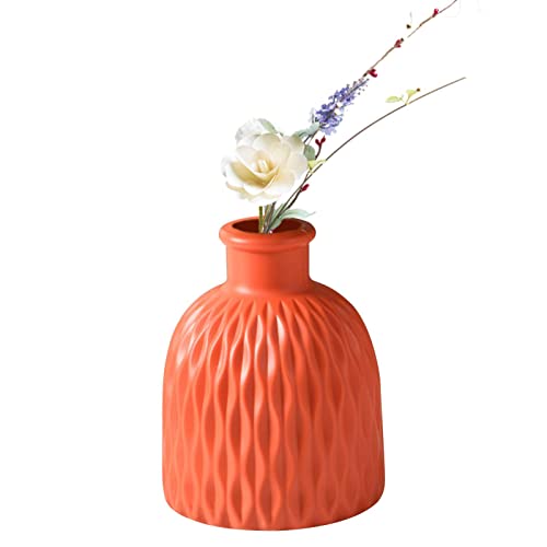 Gerillte Vase, Kreative Anti Drop Vase, Blumenknospenvasen, Kleine Wunderschöne Vase, Dekoration Blumenvase Für Balkon Garten Hochzeit Tisch Dekoration, Orange von Rosixehird