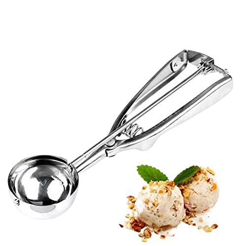 Rosixehird Baller Scoop, Eisportionierer mit Auslöseauslöser, Kleine Keksschaufel aus Edelstahl, multifunktionale Schaufel für Melone, Keksteig und Fleischbällchen von Rosixehird