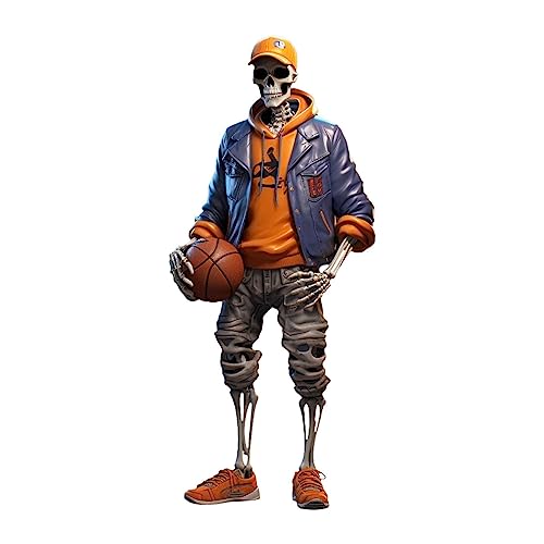 Rosixehird Coole Skelett Figuren – Totenkopf Ornament Sammelbare Skelett Figuren Gothic Deko Figuren Totenkopf Sammlerstücke Halloween-Schädel Skulptur für Heimbüro Desktop Dekoration von Rosixehird