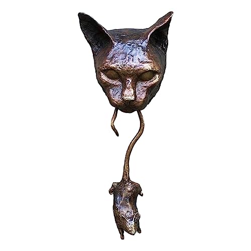 Rosixehird Katze Türklopfer | Harz-Katze-Kunst-Wand-Dekor - Kreative Kunst, hängende Statue, Wandskulpturen, Ornament, Katze, Maus, Tür, Wandbehang, Haustür-Dekoration von Rosixehird