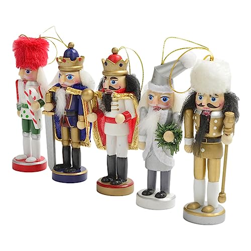 Rosixehird Nussknacker Baumschmuck - Nussknacker-Themen-Weihnachtsbaum-Verzierungen | Nussknacker zum Aufhängen, Ornamentfiguren, König und Soldat Nussknacker für Weihnachtsfeiern von Rosixehird