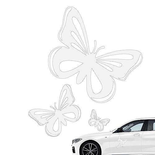 Rosixehird Schmetterling Autofensteraufkleber | Reflektierende Autoaufkleber,Weiße Schwarze Wandaufkleber, Sonnenschutz, selbstklebend, wasserfest für Windschutzscheibe von Rosixehird