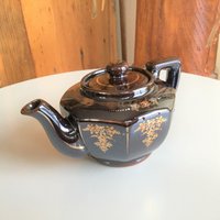 Vintage Mg Rotware Braune Glasur Teekanne ~ Made in Japan Handbemalt Mit Erhabener Dekoration von RoslynRetro