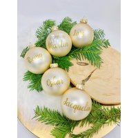 Familienkugel, Weihnachtskugeln Christbaumkugeln Echtglas 8cm Personalisiert Mit Name Wunschtext Wunschname, Nikolausgeschenk von Rosmarinparty