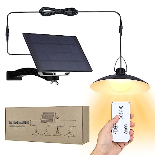 Rosnek 2 Modi Solarlampen für Außen und Innen,Wasserdicht Solar Lampe Innenraum mit Fernbedienung＆Timer,Dimmbar Solarlampe LED Solar Hängelampe für Balkon,Garten,Terrasse,Pavillon von Rosnek