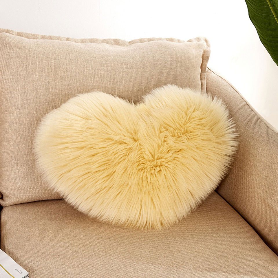 Rosnek Fellkissen 40* 50cm, Herzförmig, weiches Kissen, für Sofa Wohnzimmer Deko, Valentinstag Geschenk Rosnek Fellkissen 40* 50cm, Herzförmig, weiches Kissen, für Sofa Wohnzimmer Deko, Valentinstag Geschenk von Rosnek