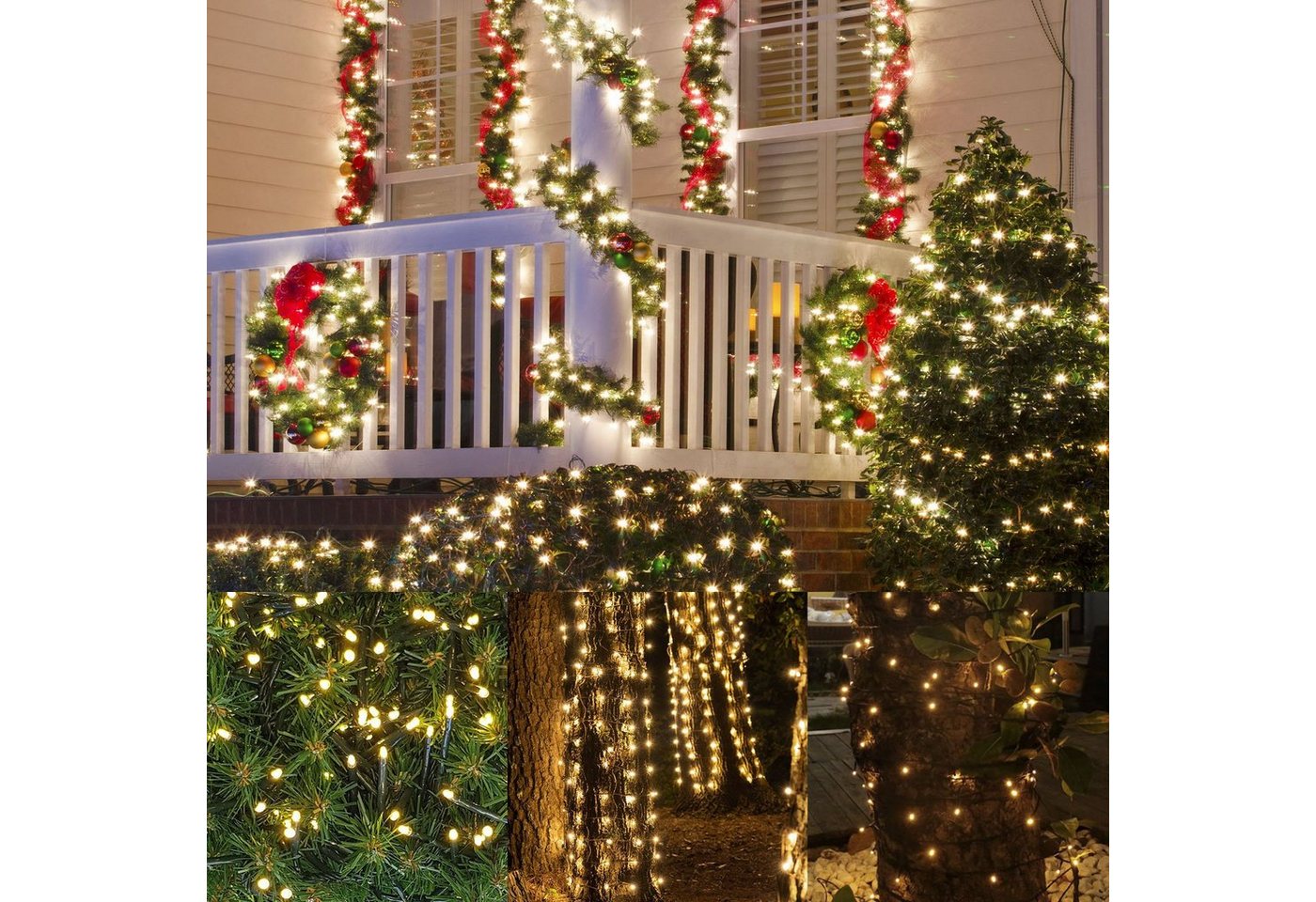 Rosnek LED-Baummantel 20m LED Lichterkette for Außen Innen Party Weihnachten Garten Baum, 156-flammig, mit 3M-Verlängerungskabel Rosnek LED-Baummantel 20m LED Lichterkette for Außen Innen Party Weihnachten Garten Baum, 156-flammig, mit 3M-Verlängerungskabel von Rosnek