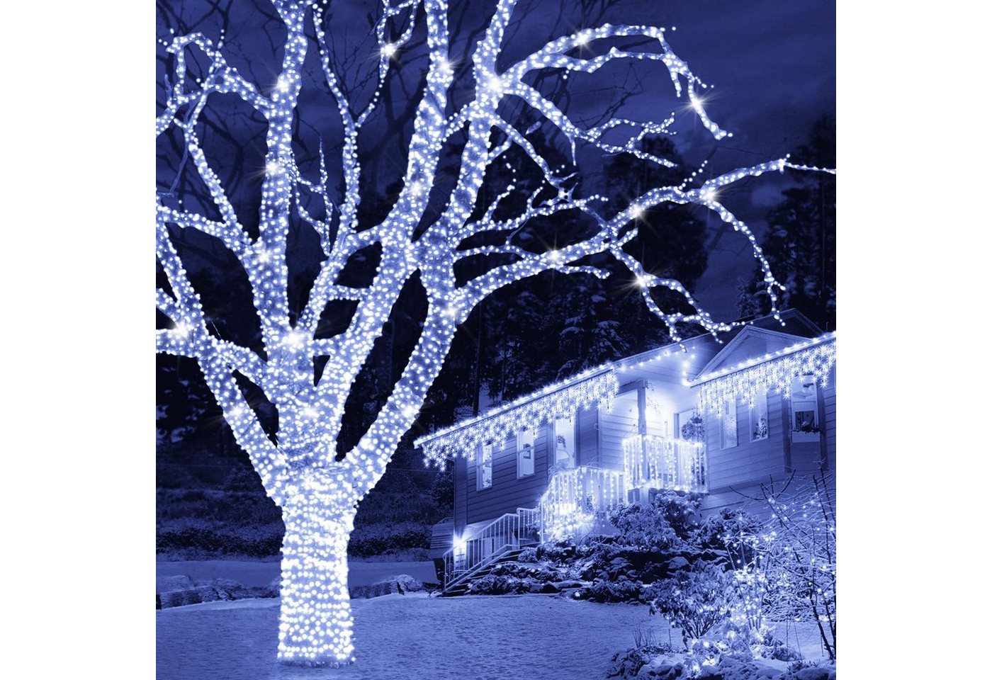 Rosnek LED-Baummantel 20m LED Lichterkette for Außen Innen Party Weihnachten Garten Baum, 200-flammig, mit 3M-Verlängerungskabel Rosnek LED-Baummantel 20m LED Lichterkette for Außen Innen Party Weihnachten Garten Baum, 200-flammig, mit 3M-Verlängerungskabel von Rosnek