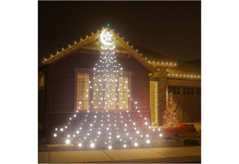 Rosnek LED-Baummantel Stern-Topper, 8 Modi, für Dachgarten Weihnachtsdeko, Weihnachtsbaum Lichter, Timer von Rosnek