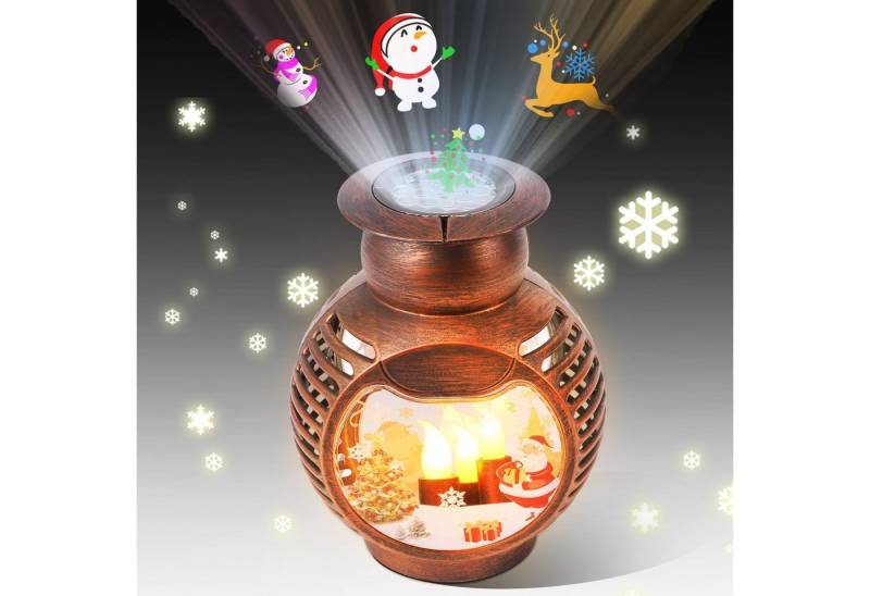 Rosnek LED Laterne Schneekugel Laterne, USB/Batterie, Projektor Licht für Weihnachten, Plastik von Rosnek