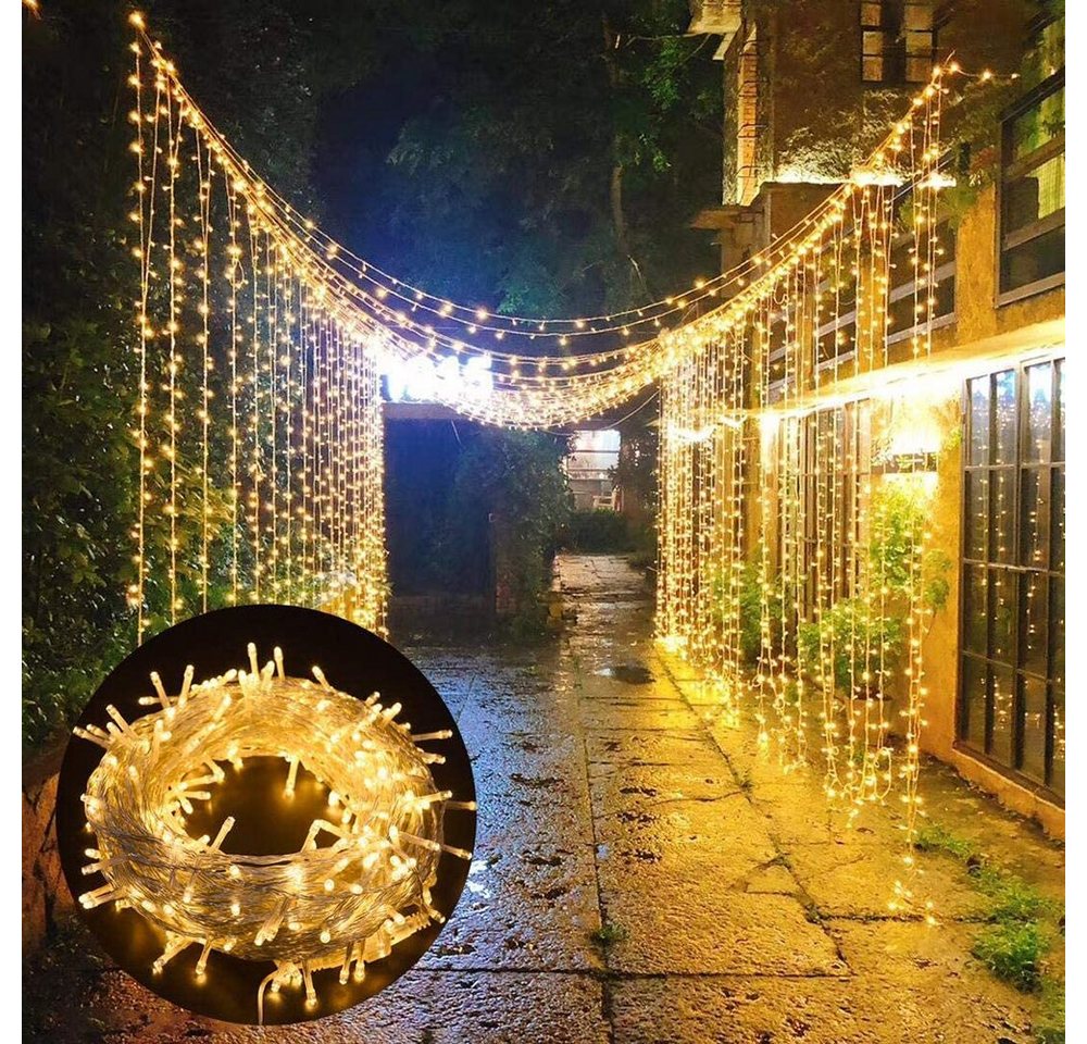 Rosnek LED-Lichterkette 10-100M, 8 Modi, Warmweiß, wasserdicht, für Weihnachten Party, 100-flammig, Hochzeit Urlaub Deko Rosnek LED-Lichterkette 10-100M, 8 Modi, Warmweiß, wasserdicht, für Weihnachten Party, 100-flammig, Hochzeit Urlaub Deko von Rosnek