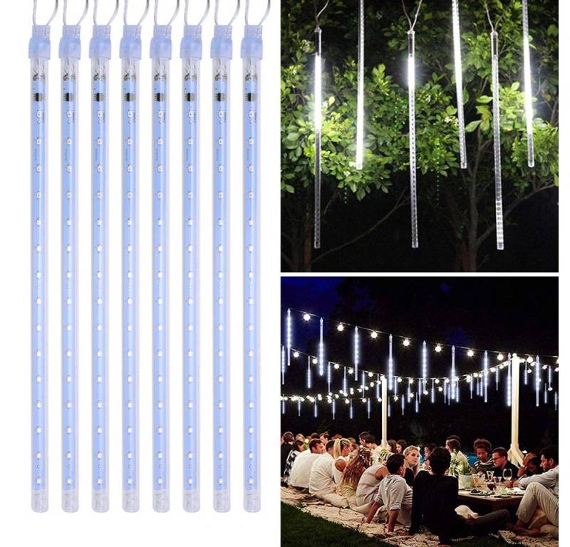 Rosnek LED-Lichterkette 2.4/4M, 30/50CM Schlauch, Anschließbar, für Weihnachten, LED Eiszapfen Lichterkette, Party Garten Bäume Deko von Rosnek