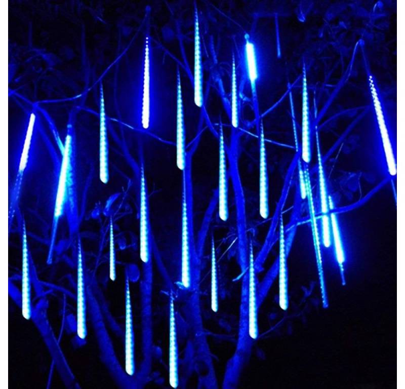 Rosnek LED-Lichterkette 8 Rohre,Multicolor/Blau,Wasserdicht,Außen Weihnachts Party Deko, LED Eiszapfen Lichterkette von Rosnek