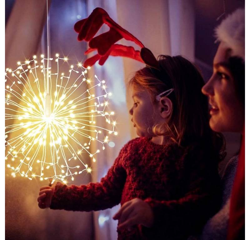 Rosnek LED-Lichterkette Feuerwerk Dekoration Lichter, Feuerwerk Lichterketten, Feuerwerk Kupferdraht Lichter, mit Fernbedienung von Rosnek