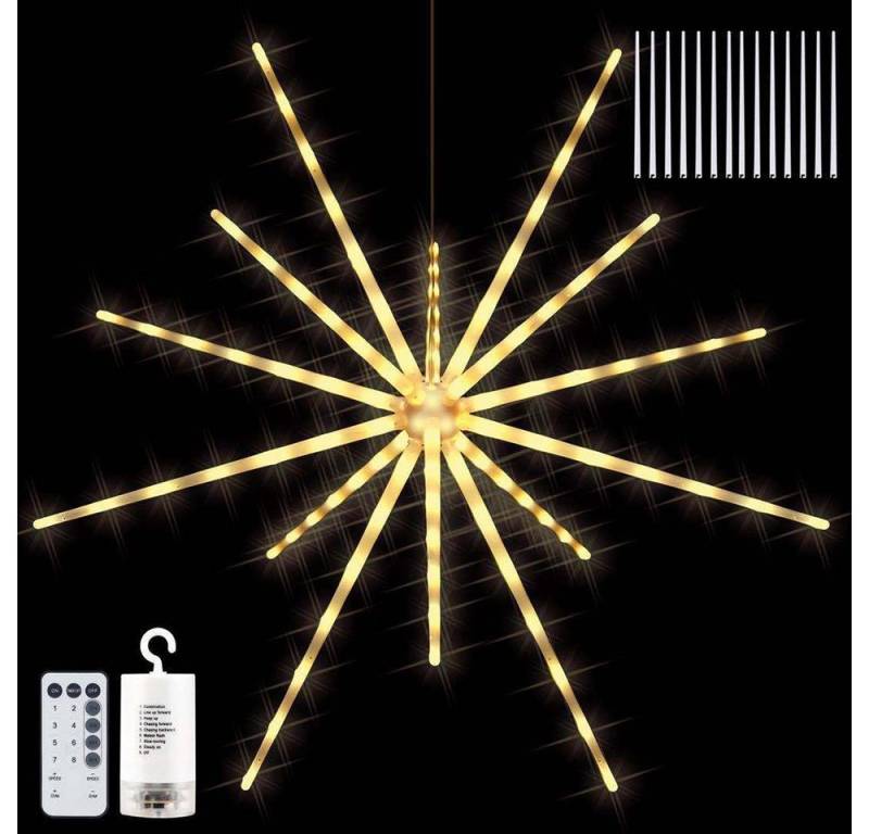 Rosnek LED-Lichterkette Meteor Feuerwerk Lichter,Wasserdicht,Batterie,Weihnachtsdeko, Timer, mit Fernsteuerung. von Rosnek