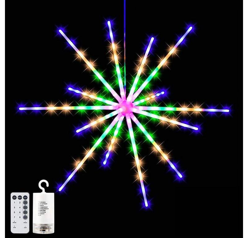 Rosnek LED-Lichterkette Meteor Feuerwerk Lichter,Wasserdicht,Batterie,Weihnachtsdeko, Timer, mit Fernsteuerung. von Rosnek
