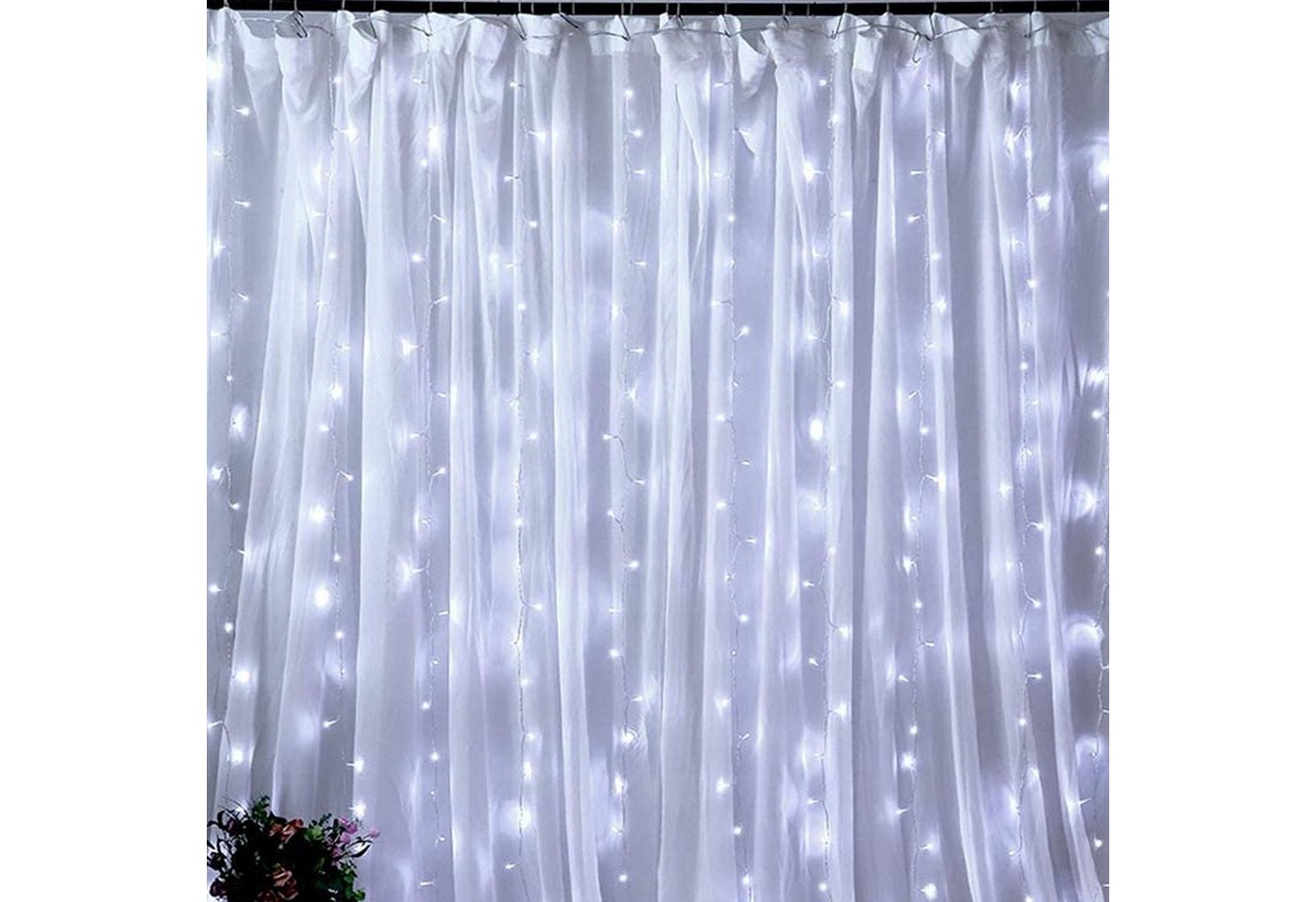 Rosnek LED-Lichtervorhang 2x2M, wasserdicht, USB, für Schlafzimmer Wand Fenster Weihnachten Deko Rosnek LED-Lichtervorhang 2x2M, wasserdicht, USB, für Schlafzimmer Wand Fenster Weihnachten Deko von Rosnek