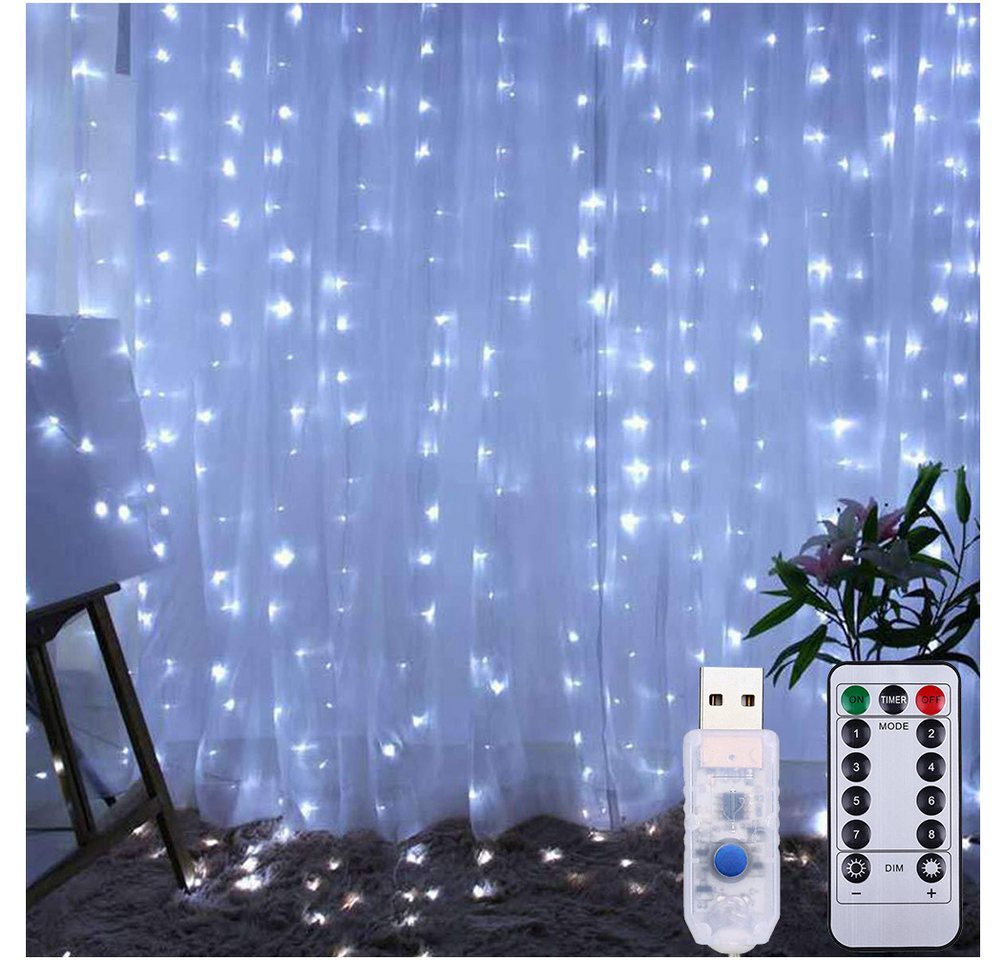 Rosnek LED-Lichtervorhang 300 LED Lichternetz Lichtervorhang Lichterkette, Weihnachtsdekoration, 3M X 3M Rosnek LED-Lichtervorhang 300 LED Lichternetz Lichtervorhang Lichterkette, Weihnachtsdekoration, 3M X 3M von Rosnek