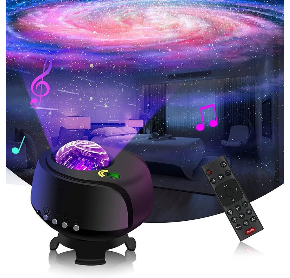 Rosnek LED Nachtlicht LED Sternenhimmel Projektor, für Party, Schlafzimmer, Geschenk, mit Fernbedienung/Bluetooth/Musikspieler/Timer von Rosnek