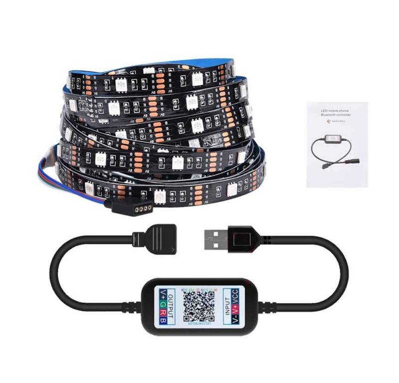 Rosnek LED-Streifen 1m-5m,5050 RGB,Musik Sync,USB App,Party wohnzimmer Deko, TV Hintergrund-Beleuchtung von Rosnek