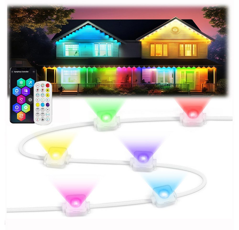 Rosnek LED Stripe RGB Lichtstreifen Außen IP67 Smart LED Streifen Dimmbar Timer APP, 30m Fernbedienung 16Millionen Lichtfarben Weihnachtsdeko Traufe Garten Rosnek LED Stripe RGB Lichtstreifen Außen IP67 Smart LED Streifen Dimmbar Timer APP, 30m Fernbedienung 16Millionen Lichtfarben Weihnachtsdeko Traufe Garten von Rosnek