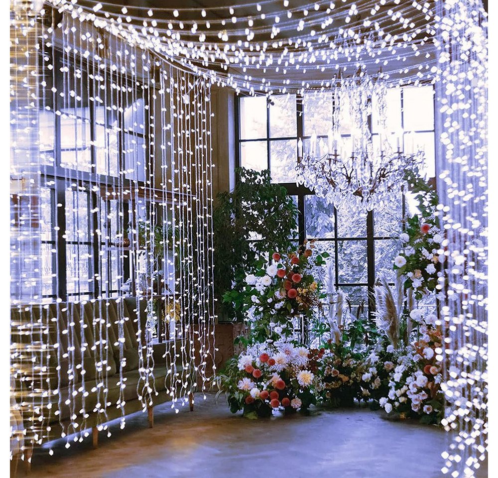 Rosnek Lichterkette 20M/30M/50M/100M 31V DC LED-Lichterkette, Timer, Speicherfunktion, 8 Modi für Zuhause Garten Hof Hochzeit Weihnachtsfeier Feiertag von Rosnek