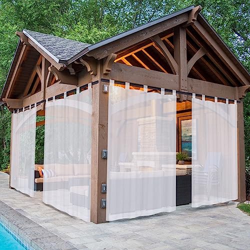 Rosnek Outdoor Vorhang Wetterfest Transparent mit Klettverschluss,B132xH243cm Wasserdicht Outdoorvorhänge Außenvorhang für Balkon Terrasse Garten Pergola Pavillon Sichtschutz Sonnenschutz,2er Set Rosnek Outdoor Vorhang Wetterfest Transparent mit Klettverschluss,B132xH243cm Wasserdicht Outdoorvorhänge Außenvorhang für Balkon Terrasse Garten Pergola Pavillon Sichtschutz Sonnenschutz,2er Set von Rosnek