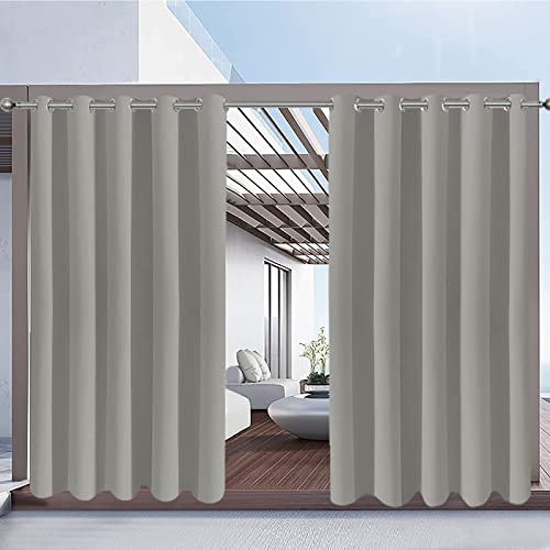 Rosnek Outdoor Vorhang Wetterfest mit Ösen,Outdoorvorhänge B 180xH 243cm Outdoor Vorhänge Wasserdicht Außenvorhang,Winddicht Balkon Gardinen für Terrasse,Pergola,Pavillon,1 Stück,Obere Ösen von Rosnek