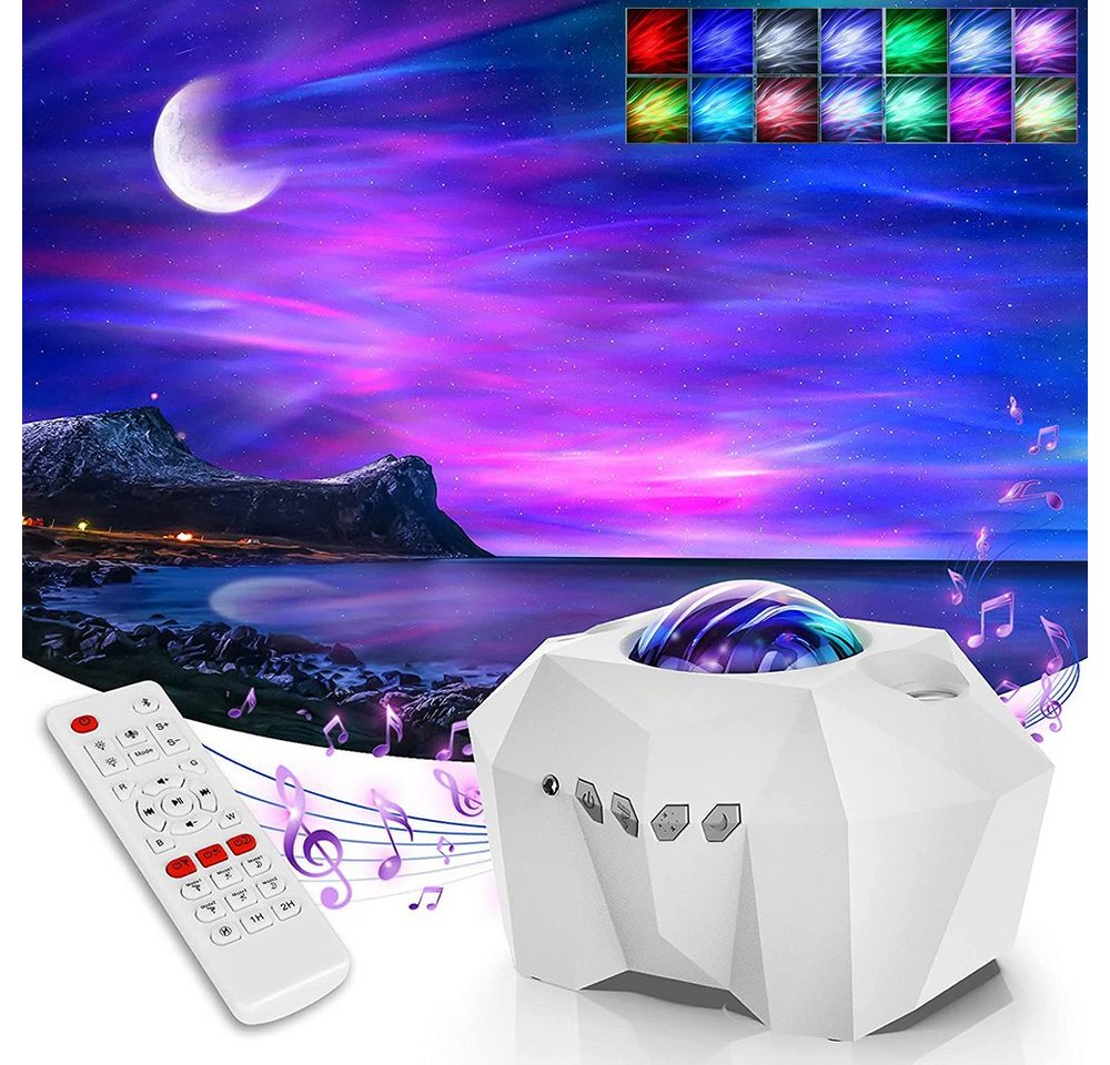 Rosnek Projektionslampe Aurora Star Moon Lichter Projektor,Galaxie Lichter Projektor,Bluetooth, LED wechselbar, Kaltes Weiß, mit Fernbedienung Rosnek Projektionslampe Aurora Star Moon Lichter Projektor,Galaxie Lichter Projektor,Bluetooth, LED wechselbar, Kaltes Weiß, mit Fernbedienung von Rosnek