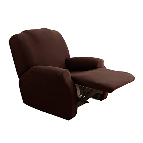 Rosnek Sesselschoner für Relaxsessel 4-Teilig Alleine Waschen mit Seitentasche,Fernsehsessel Bezug Separat Gereinigt Stretch Husse Relaxsessel Sesselbezug Stretch,Elasthan von Rosnek