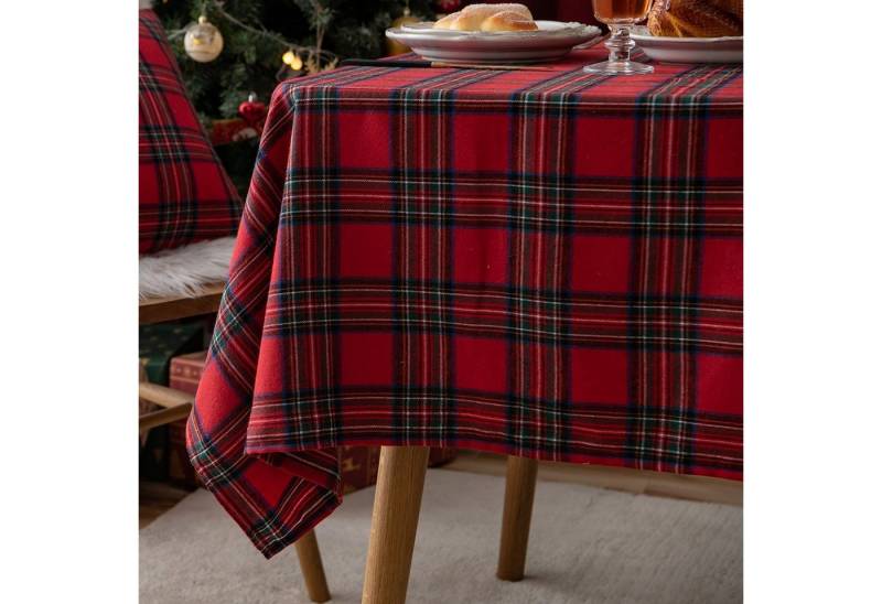 Rosnek Tischdecke Kariert, für Weihnachtsfeier Esszimmer Restaurant Dekoration (1-tlg) von Rosnek