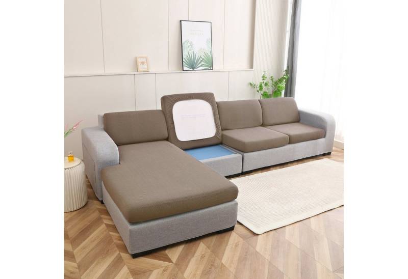 Rosnek Sofahusse L Form Schnittsofa Husse Sofabezug, Stretch Jacquard, Universal, mit Strukturoptik von Rosnek