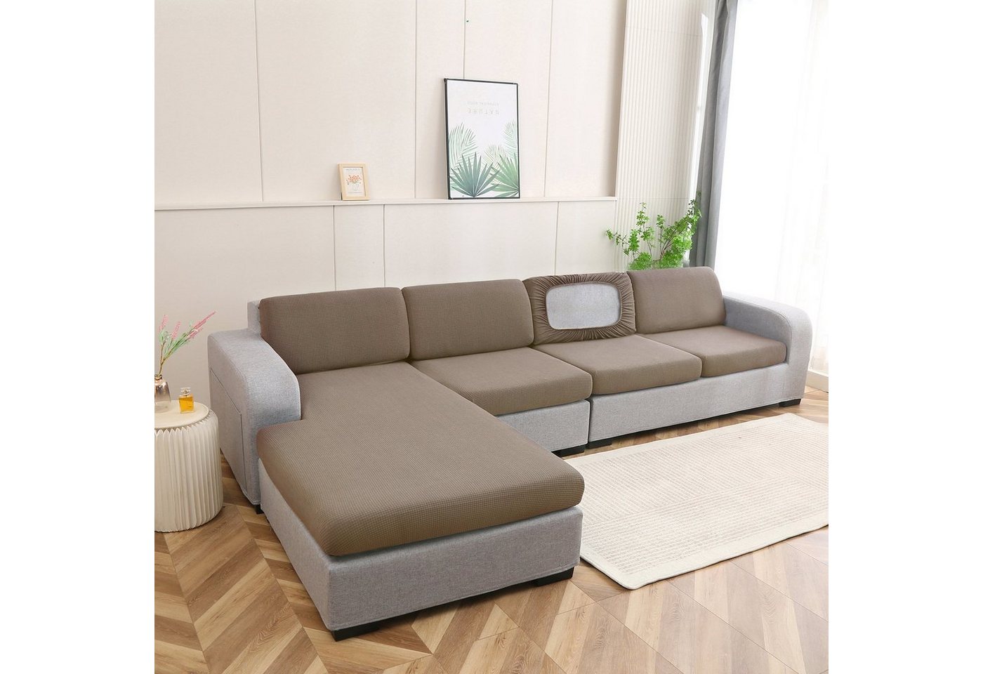 Rosnek Sofahusse L Form Schnittsofa Husse Sofabezug, Stretch Jacquard, Universal, mit Strukturoptik Rosnek Sofahusse L Form Schnittsofa Husse Sofabezug, Stretch Jacquard, Universal, mit Strukturoptik von Rosnek