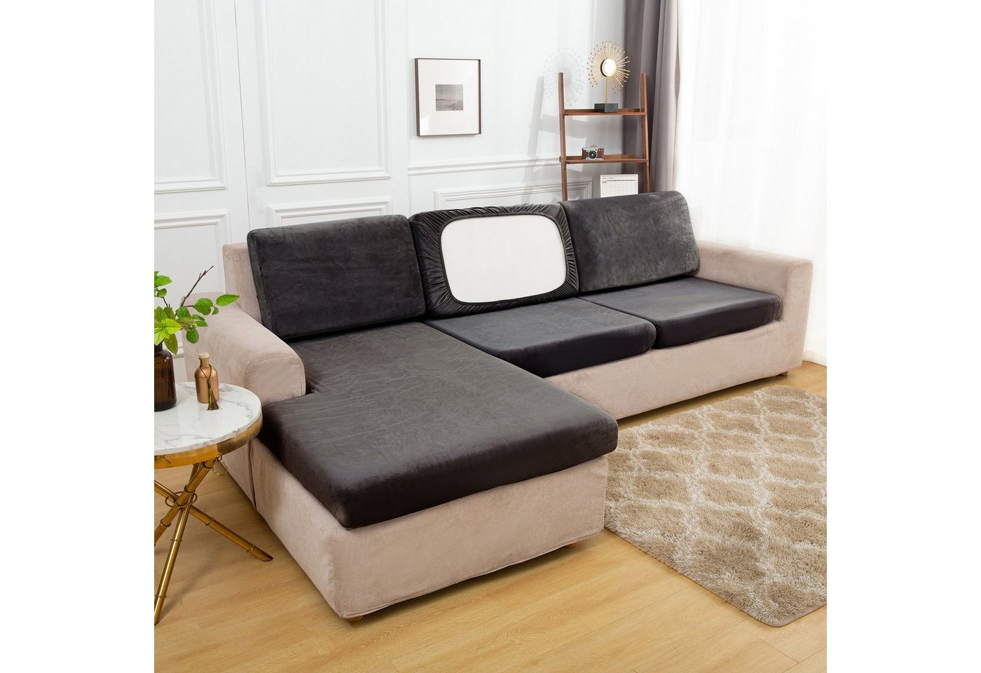 Rosnek Sofahusse Stretch, Samt, mit elastischer Unterseite, für Sofa Rosnek Sofahusse Stretch, Samt, mit elastischer Unterseite, für Sofa von Rosnek